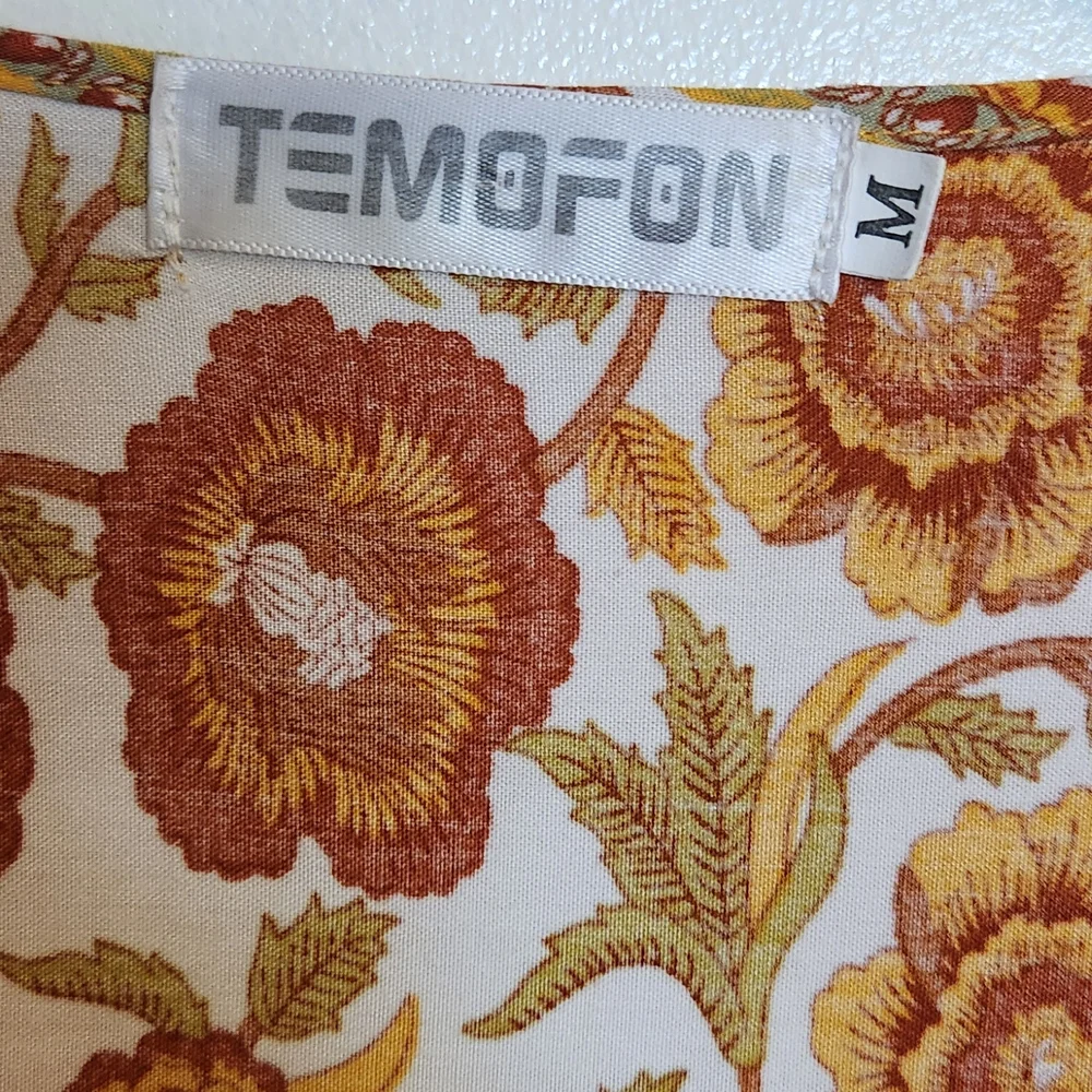 Floral Dress in Orange and Cream - Picture 4 of 5